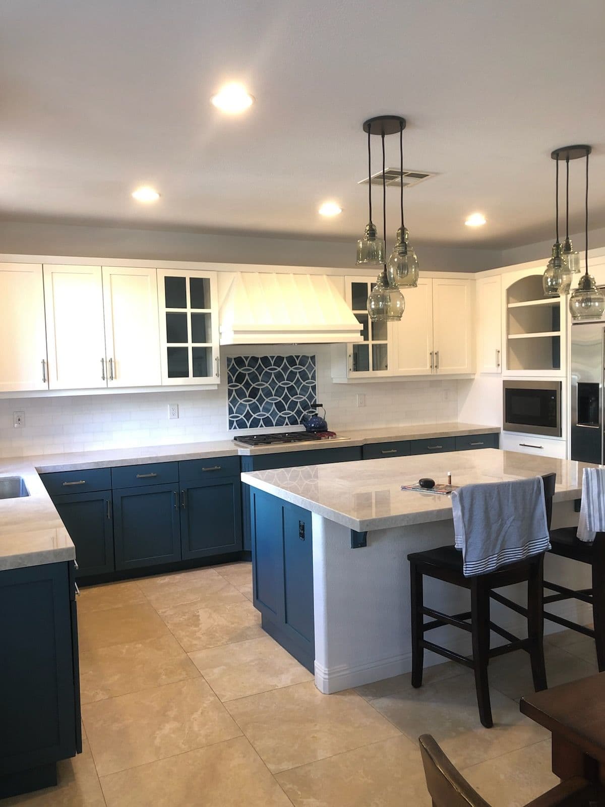 Gallery photos for Navy and White Kitchen Cabinet Refinishing in Carlsbad: Image #1