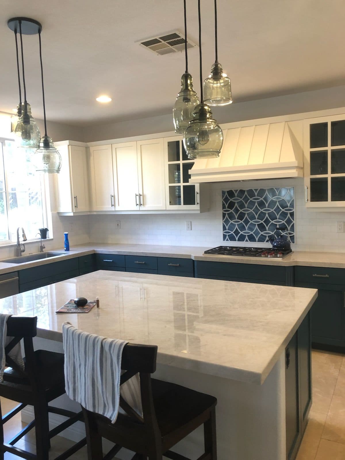 Gallery photos for Navy and White Kitchen Cabinet Refinishing in Carlsbad: Image #2